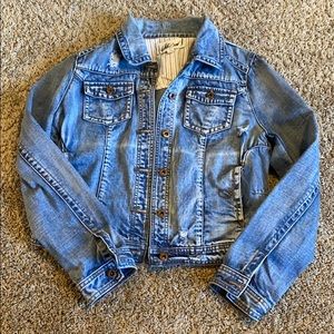 Distressed Jean Jacket - clean, smoke free home!